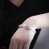 S999 Sterling Silver Lotus Heart Sutra Bracelet - Matte Silver Tassel, Openable Bangle for Women