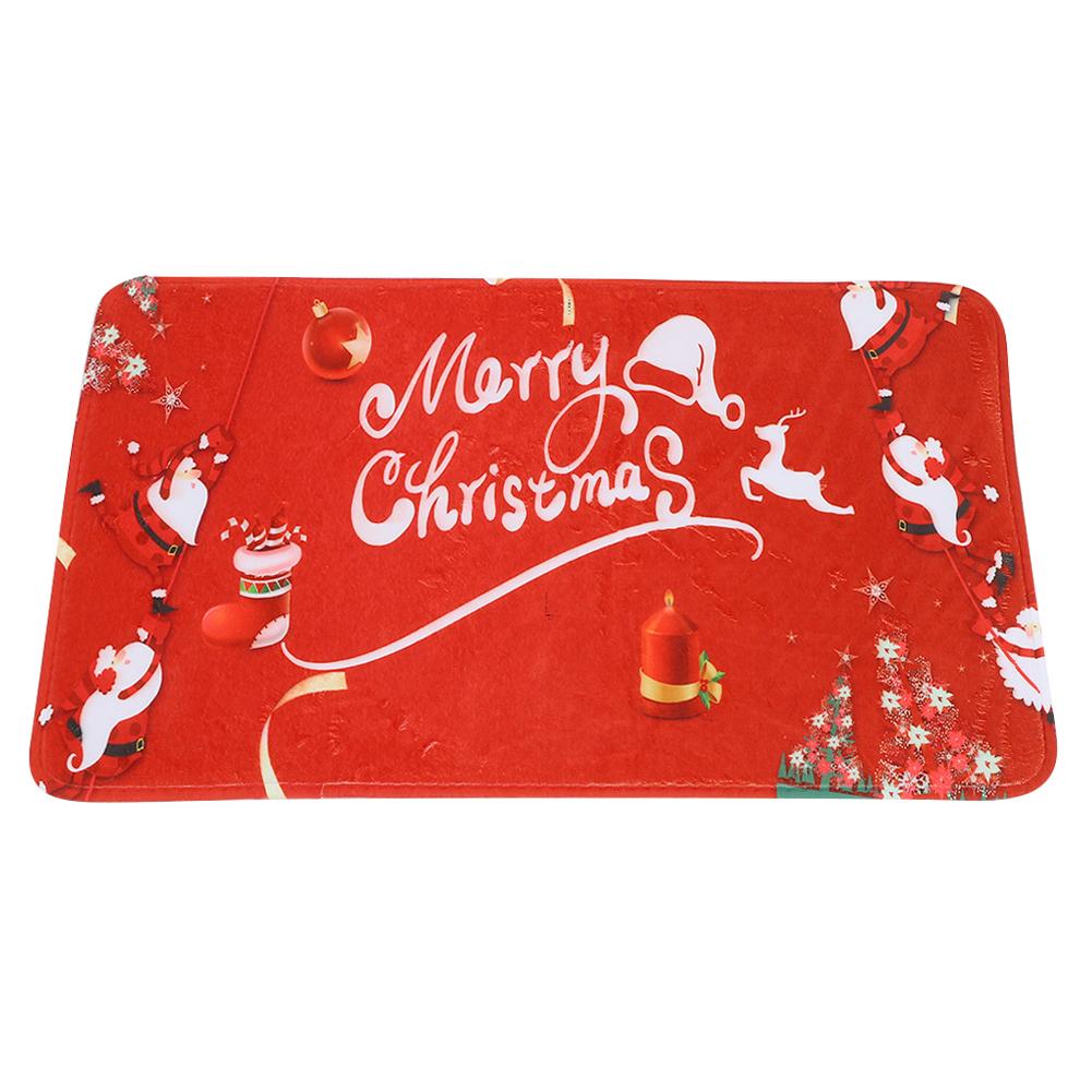 Christmas Pattern Home Kitchen Anti Slip Door Mat Absorbent Bathroom Floor Carpet