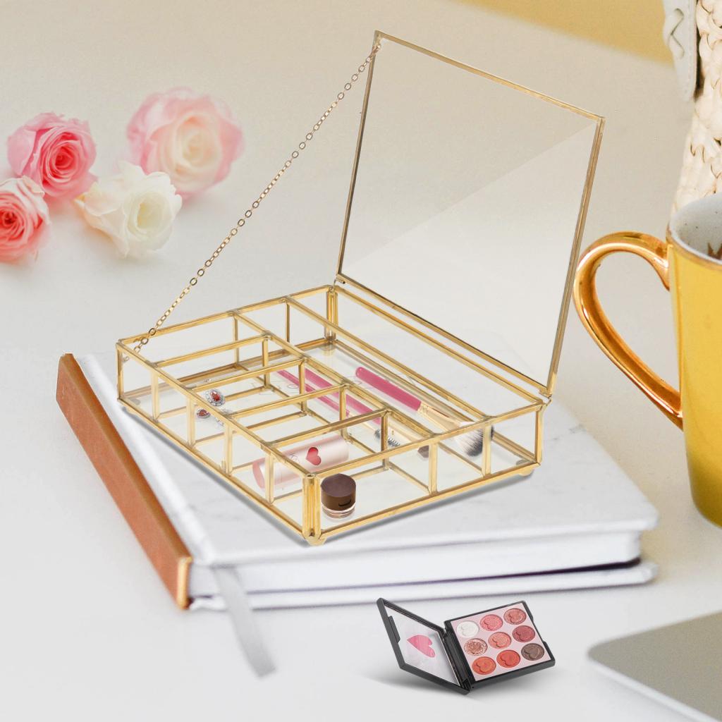 Geometric Glass Jewelry Box Flower Pots