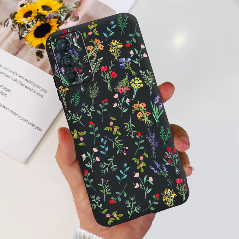For Motorola Moto G42 Case XT2233-2 Soft Silicone Black Cover Stylish Flower Butterfly Phone Case For Moto G42 G 42 MotoG42 Etui