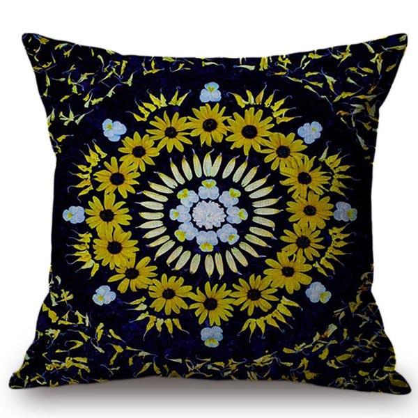 Florals Beautiful Leaf Floral Mandala Waves Stripe Paisley Geometry Prints Cotton Linen Cushion Cover Sofa Throw Pillow Case