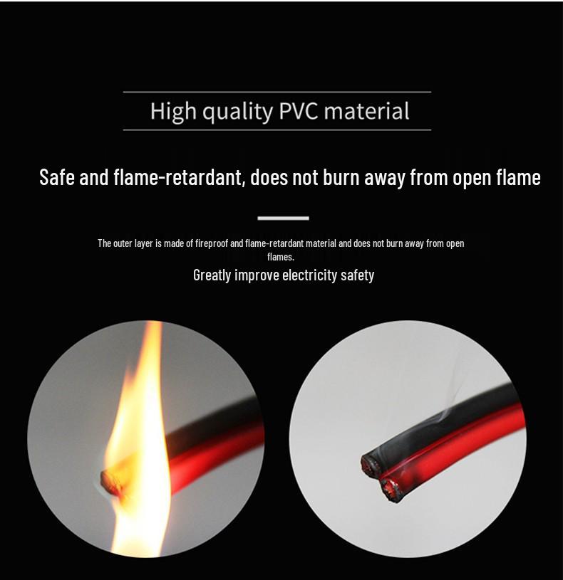 National Standard 0.5 Sq RVB Red/Black Parallel Wire for LED/Outdoor Monitoring, 0.3 LED Light Wire, 0.75 Twin Cord