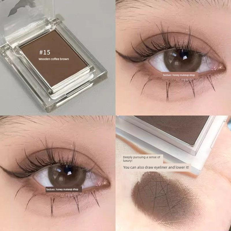 Eyeliner in One Convenient Package! Single-Color Eyeliner Powder in Gray-Brown, Long-Lasting Color, Smudge-Proof, Water-Soluble, Matte and Natural