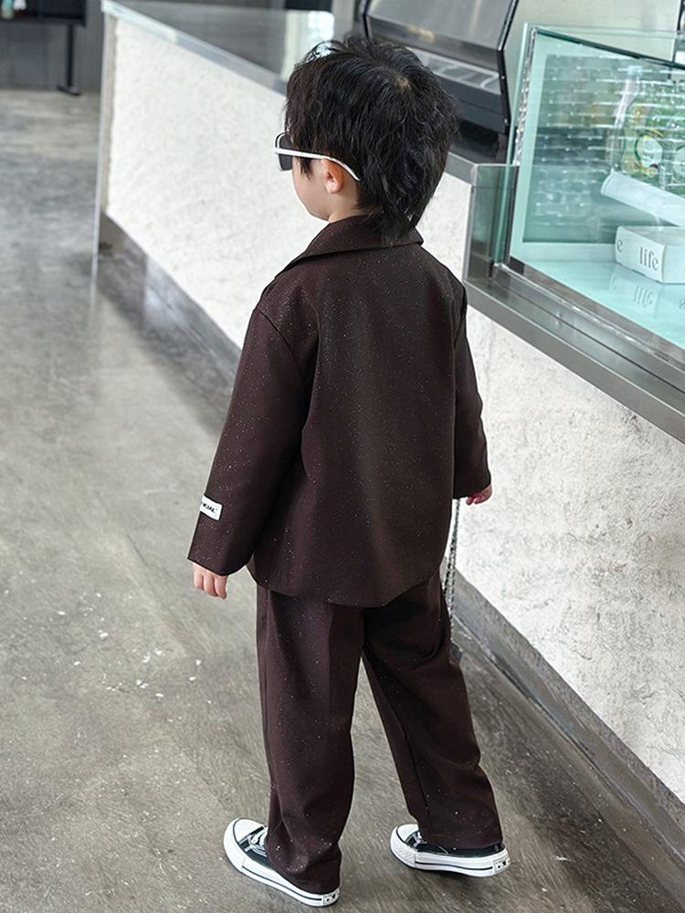 2025 Boys' Sparkling Silver Casual Suit Set