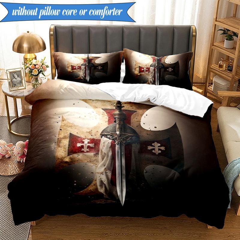 Knightly Crusader Armor 3pcs K-pop Music Group Bedding set,Ideal for Bedroom, Dormitory,Including Duvet Cover And 2pcs Pillowcases,Fan Gifts