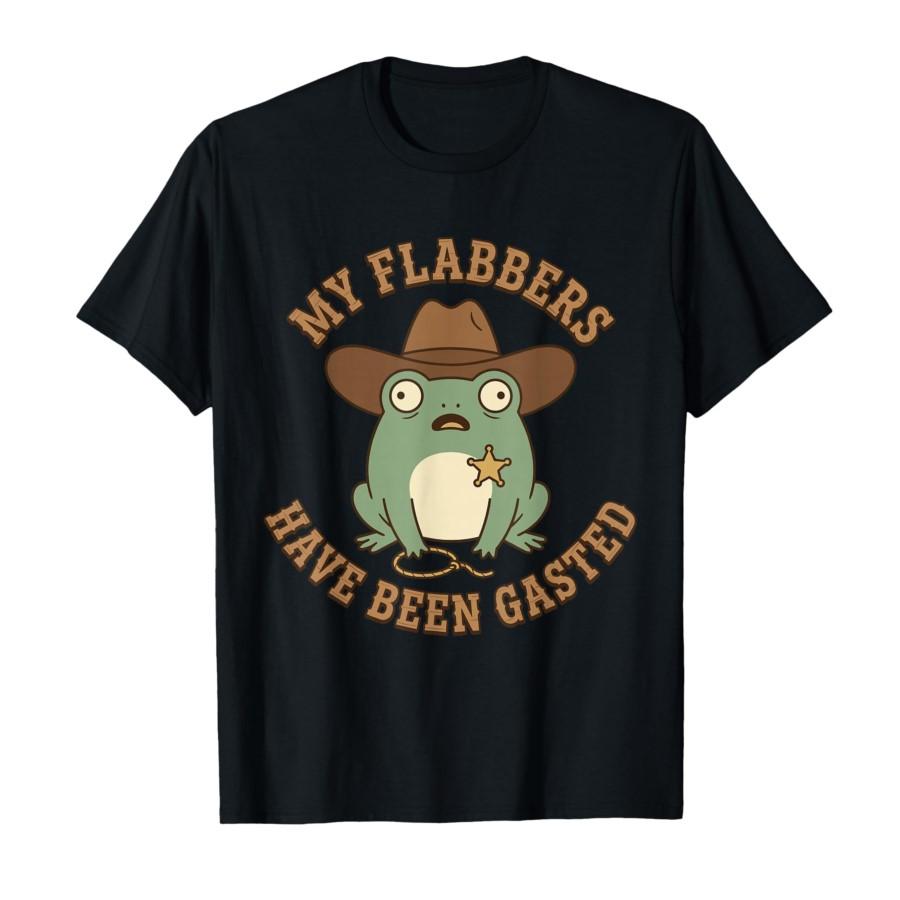 

My Flabbers Have Been Gasted Funny Sheriff Frog Cowboy Meme T-shirt For Men Women 100% Cotton T Shirts Short Sleeve Tops 0212... S разноцветный