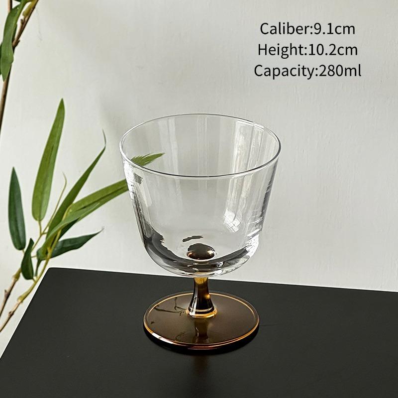 

Vintage Wide-mouth Black Stemmed Glass,Thin Tipsy Cocktail Glasses Cups,Drink Wine Glass Cups,Pink Stem Champagne Glasses Cup 1pc