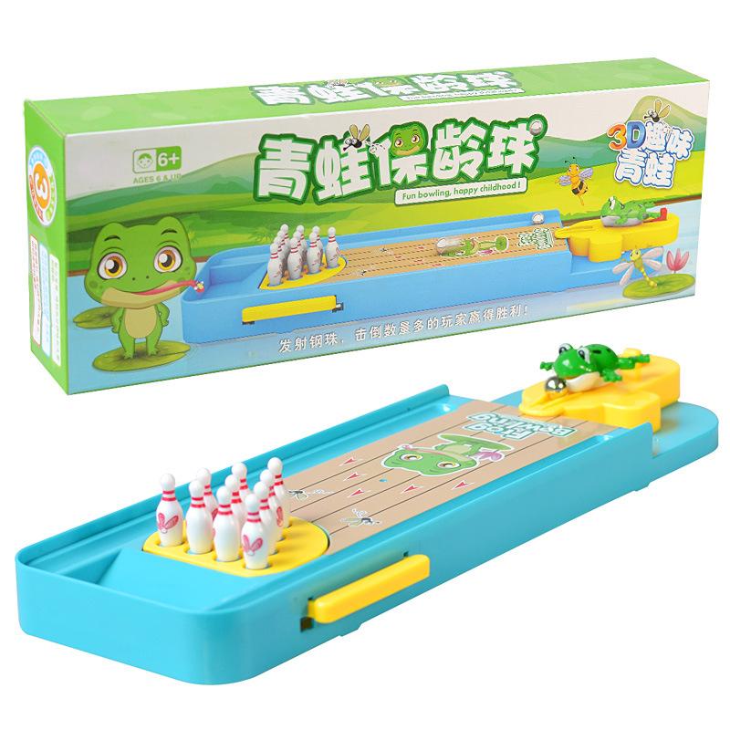 Montessori Lernspielzeug Kinder Mini Frosch Bowling Schreibtisch Interaktive Spiele Abschussrampe Indoor Schreibtischspielzeug Eltern-Kind Geschenk