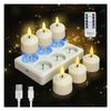 Bougies LED Rechargeables - AIMOONSA - Lot De 6 - Télécommande - Minuterie 2/4/6/8h - USB‑C (câble 6 Ports)