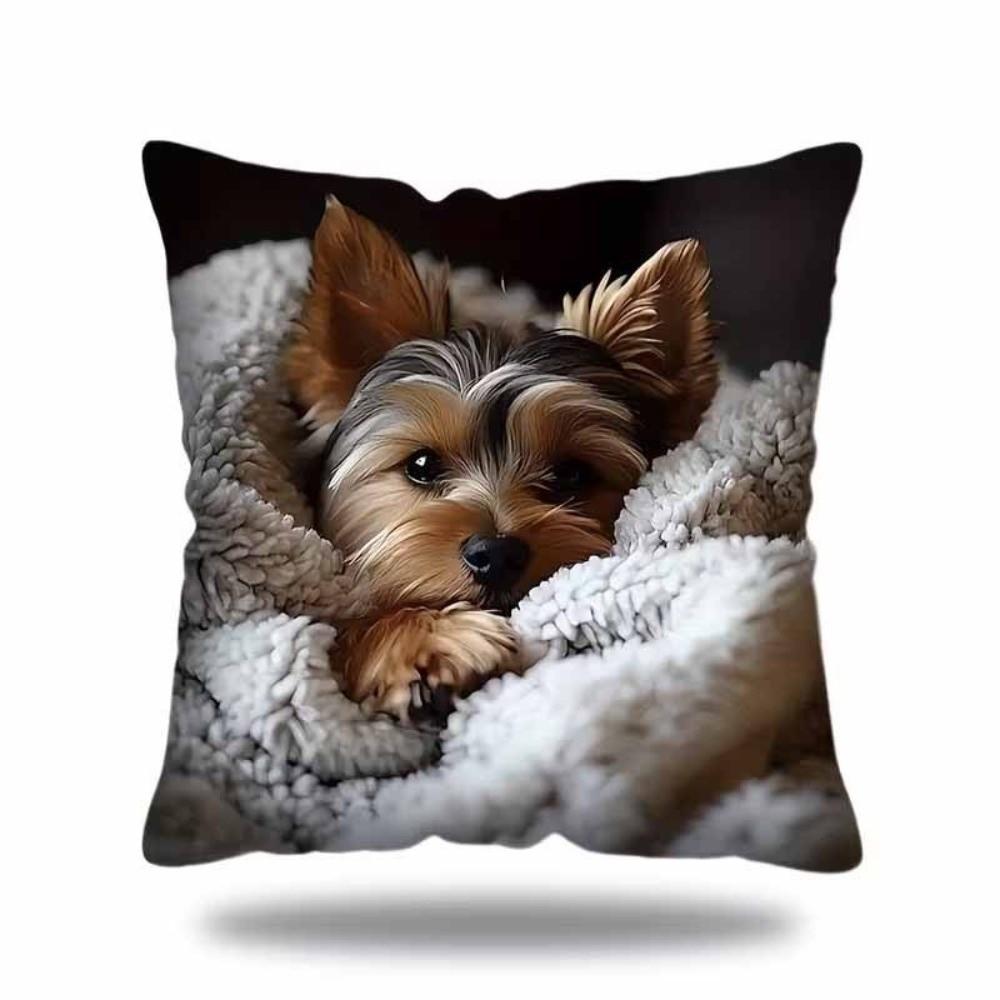 New Super Soft Pillowcase 2D Pattern Simulated Embroidery Cushion Cover Rabbit Cats Sheep 18x18in Sofa Pillow Cover Home Decor