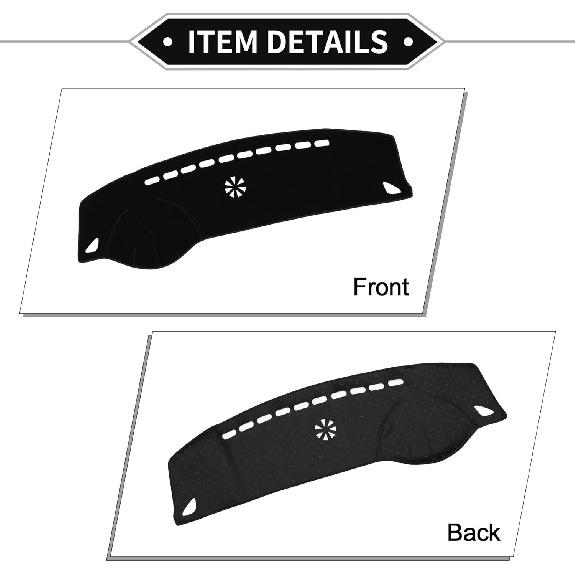 Dash Cover Compatible for Hyundai Azera 2006-2011, Non-Slip Dash Cover Mat Polyester Black Front Dash Cover Mat
