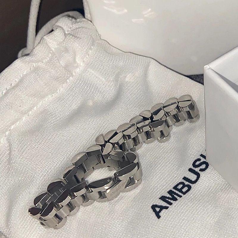 

AMBUSH ремінцевий браслет чоловічий з нержавіючої сталі простий нейтральний браслет легкої розкоші темпераментні наручні аксесуари не тьмяніє 16CM срібний
