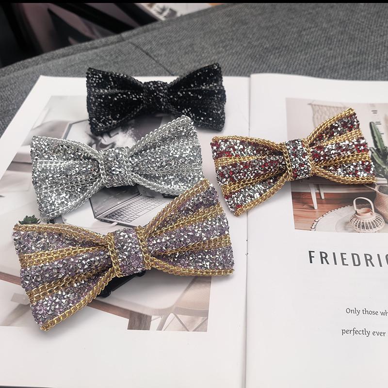 Papillon Uomo Impreziosito con Diamanti per Serata Formale in Materiale Ceramico