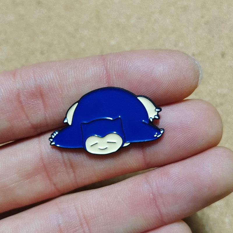 Anime Enamel Pin Snorlax Lapel Badges Manga Brooches for Women Fashion Jewelry Accessories Gifts
