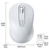 Sanwa Supply Wireless Blue 3 Symmetrical Medium White Mouse, LED, Buttons, Shape, Size, MA-WBL41WN