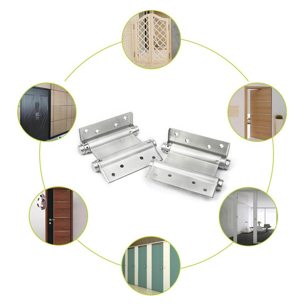 2pcs Double Action Spring Door Hinges Metal Steel Freegate Bar Counter Self-Closing Two-way Door Swing Hinge Adjustable Tension