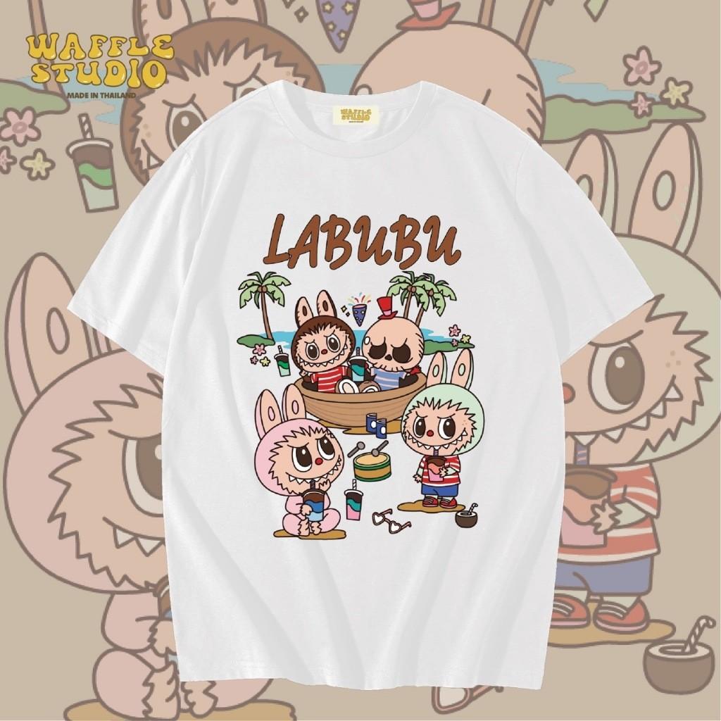 

Футболка Labubu с принтом, круглый вырез, короткий рукав, унисекс, модная, повседневная, трендовый топ 6XL