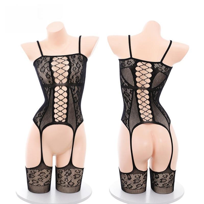 For Women Adult Sexy Bodystocking Erotic Mesh Lingerie Open Crotch Bodysuit Women Crotchless Underwear Sex Costumes Sleeveless Catsuit Sleepwear