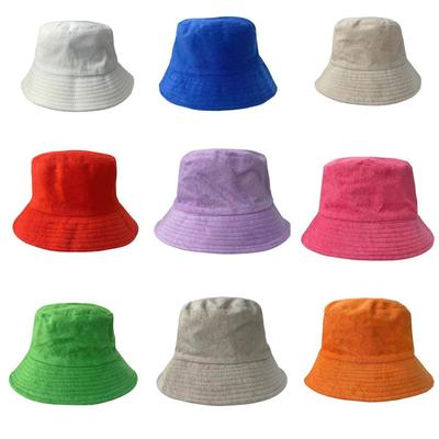 2024 Trendy Solid Color Terry Cloth Fisherman Hat for Autumn & Winter
