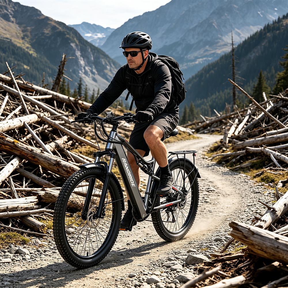 RANDRIDE YG90A Adult Electric Bicycle 48V17AH Batteryr Men's E-Mountain Ebike 1000W Moto Off-Road E-bike 27.5 Inch Tire All-TerrainElectric Bike