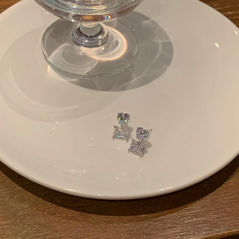 

Love Zircon Earrings Women S 2022 Trendy Stud Earrings Niche Design Sense Advanced Sense Cold Wind Earrings