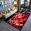 Soccer Star Area Rug, Michael Olise Bayern 17 Red Kit Corner Celebration Print, Football Fan Room Decor, Non-Slip Mat