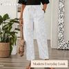 JPNTKY Women's Fashion Casual Solid Color Print Pants & Capris