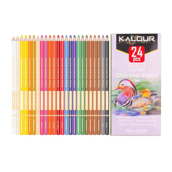 24Pcs Colored Pencil Professional Art Drawing Pencils Set Coloring Pencil Beginners Artists School