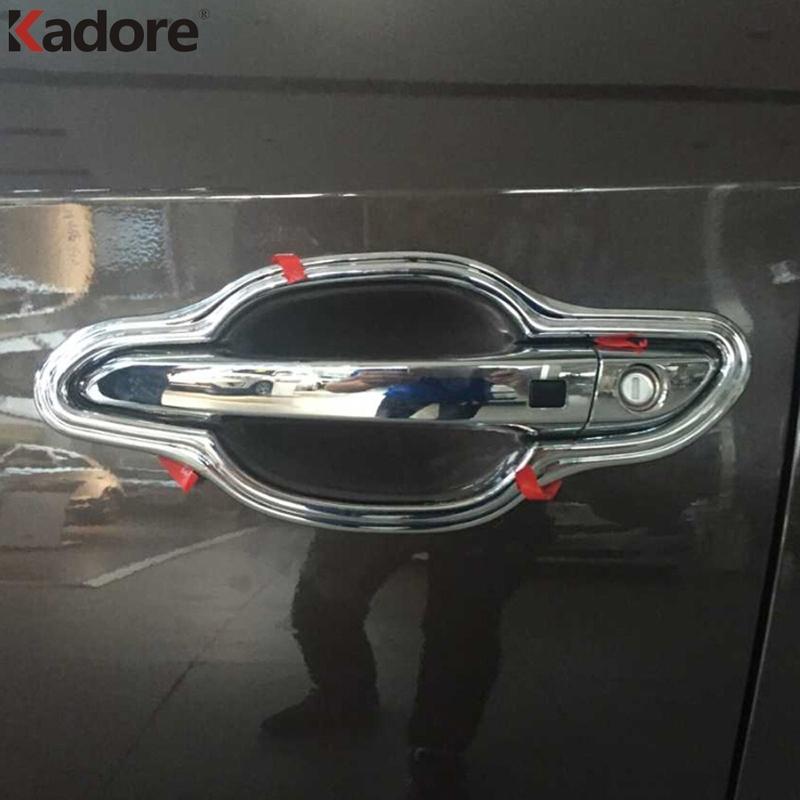 Side Door Handle Cup Bowl Cover Trim For Hyundai Tucson 2015 2016 2017 2018 Carbon Fiber Car Accessories