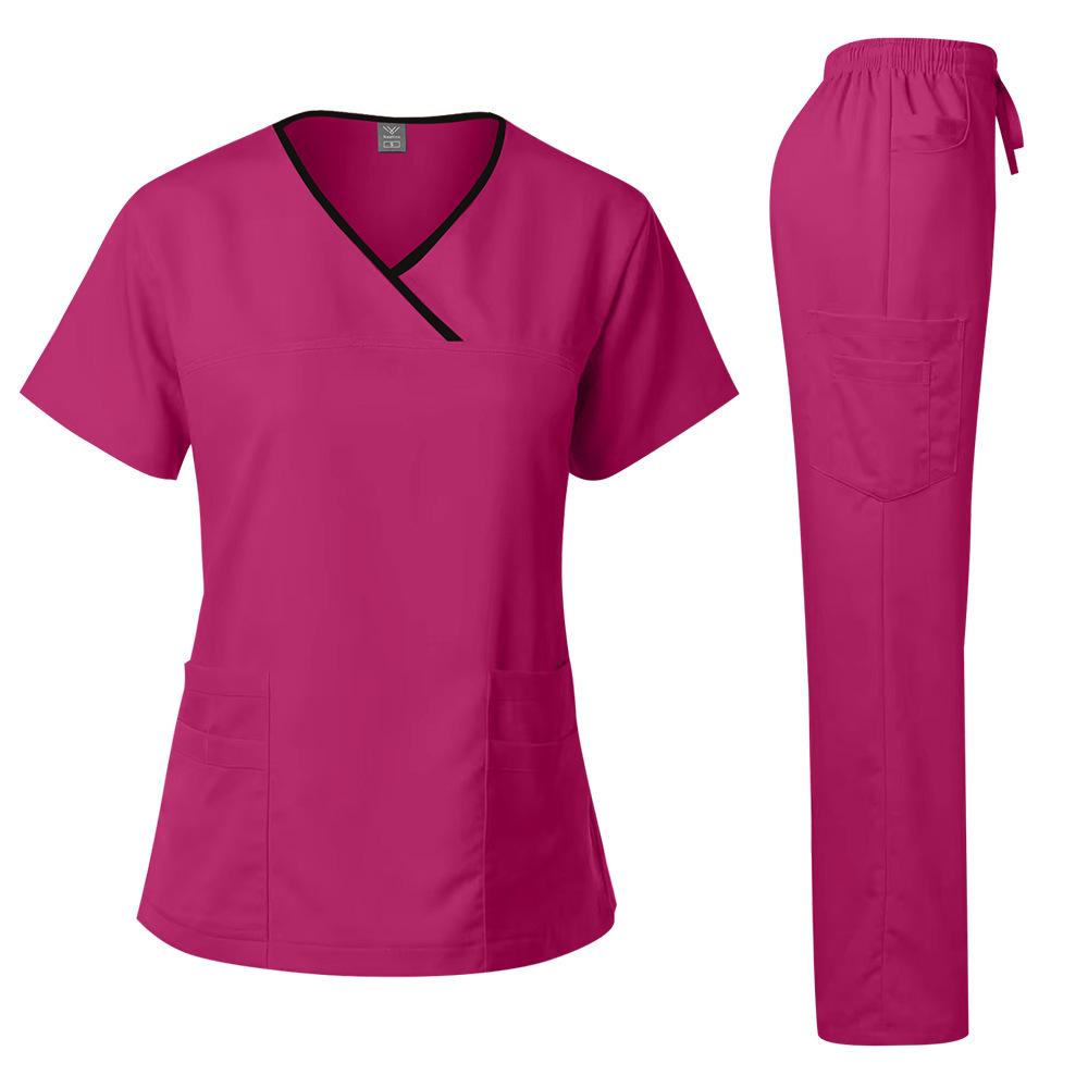 Uniform Pielęgniarki Medyczny Piękno SPA Uniforma Stomatologiczna Scrub Zestaw Scrubów Pielęgniarskich Opieka Zdrowotna Damski Strój Chirurgiczny Góra+Spodnie Garnitur Hurtownia