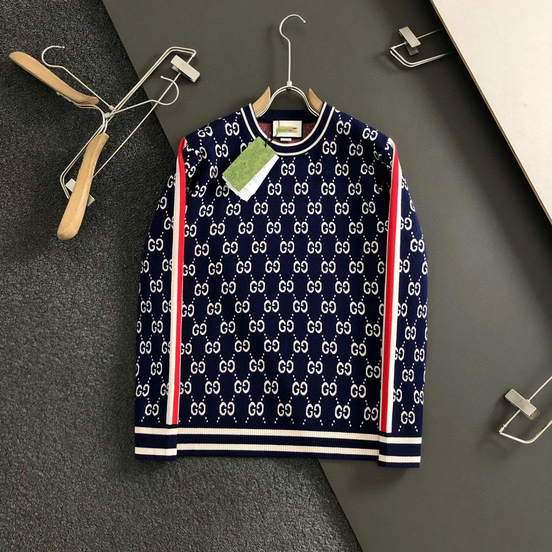 

Чоловічий розкішний осінньо-зимовий светр з жаккардового в язання з принтом літери G Medium