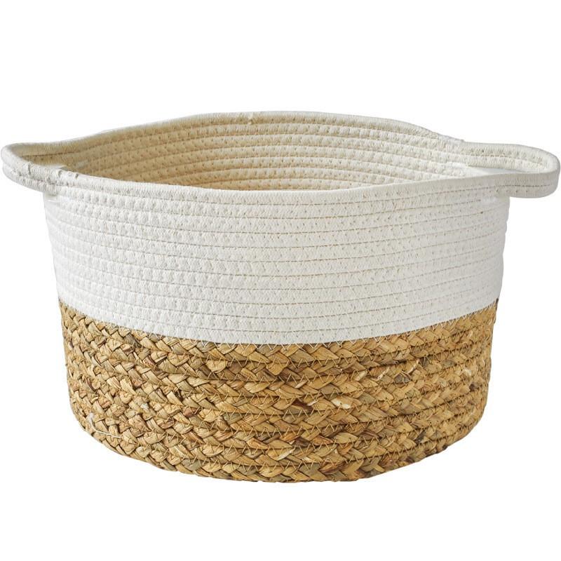 Handwoven Cotton Storage Basket Desk Bedroom Bathroom Nordic Style Organiser Toys Clothes Accessories Cables