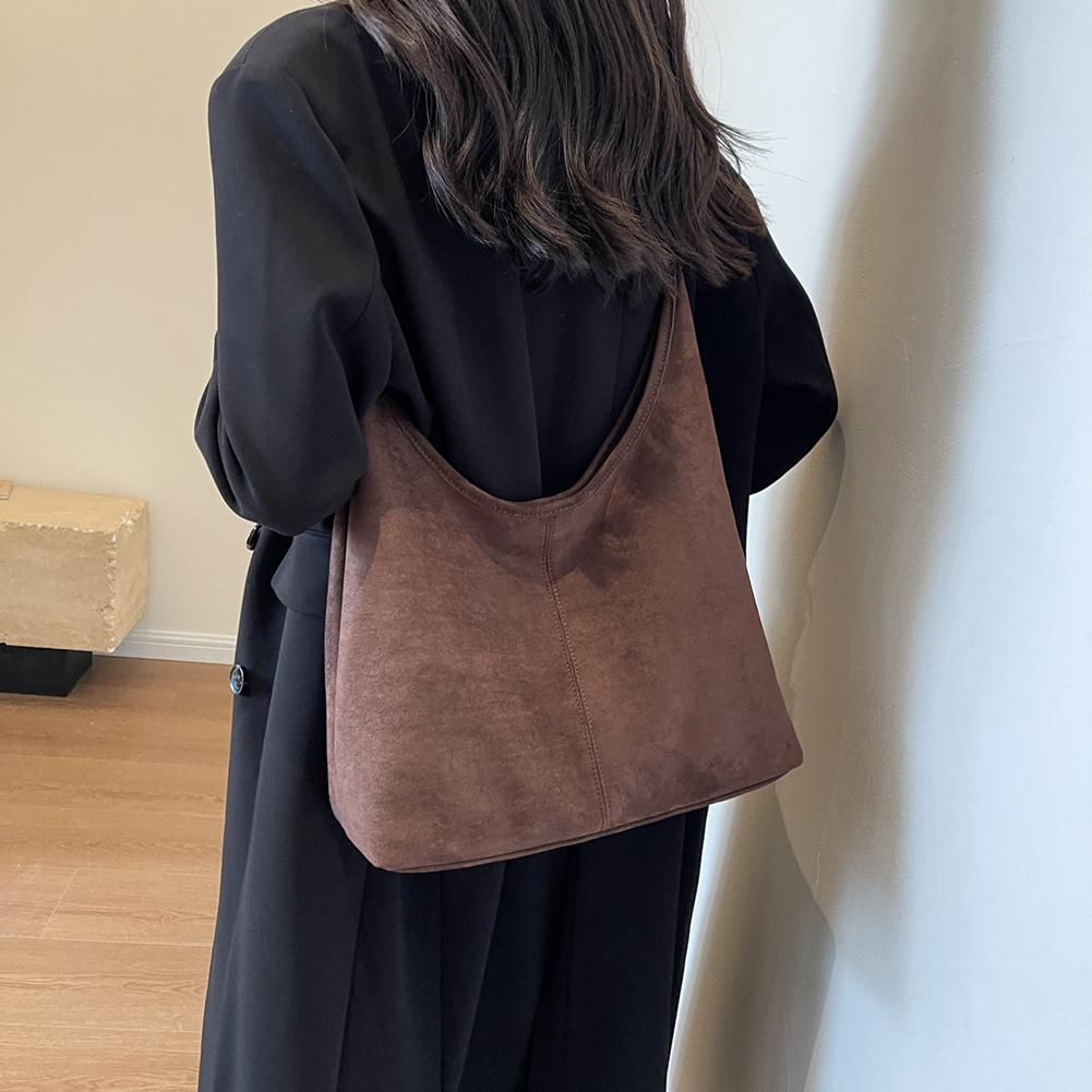 Vintage Pillow Design Suede Shoulder Bag Boston Fashion Shopper Totes For Women Casual Large Capacity Shoulder Crossbody Bags