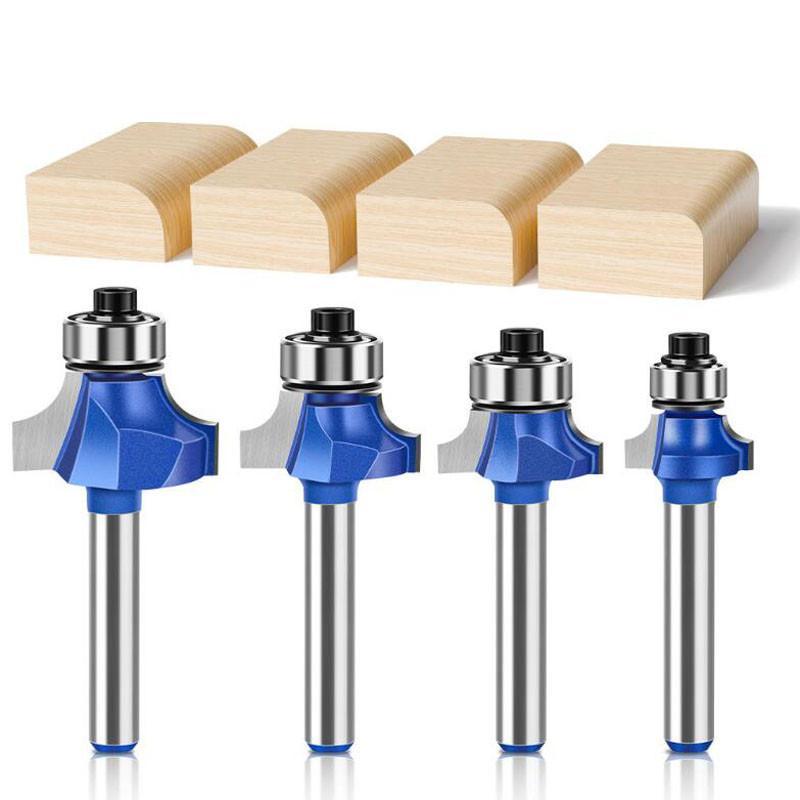 1/4 Zoll Schaft 6 mm Schaft Blau Roundover Router Bit Set Hartmetall Holz Router Bits für Holzbearbeitung