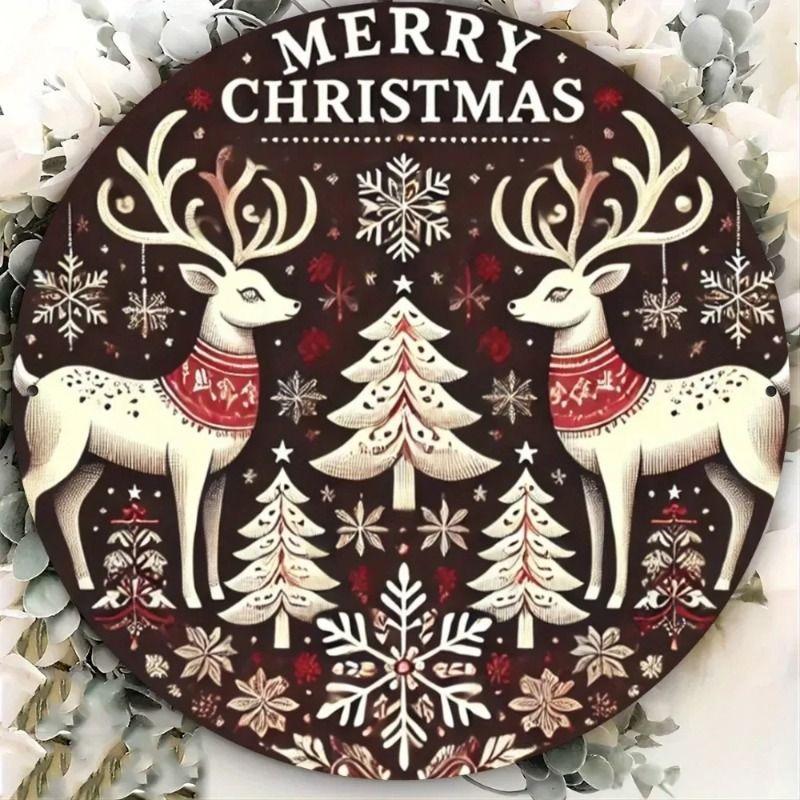 2D Flat Hanging Decorative Metal Sign Hand Painted Art