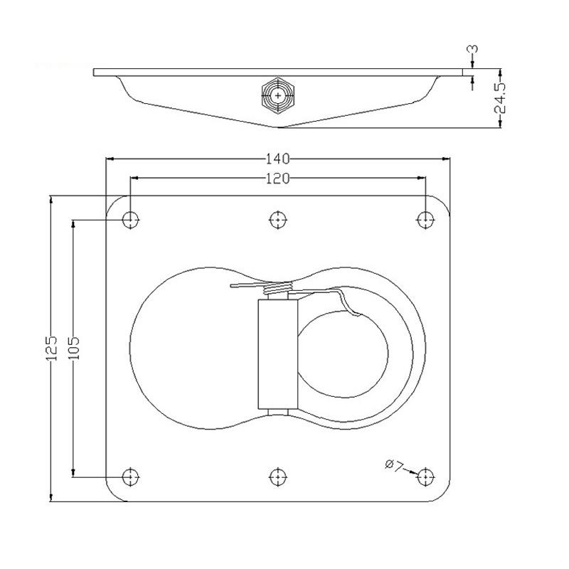 Trailer Tie Down Anchors Stainless Steel Lashing Point Floor Hook Spring Pull Ring Floor Flush Mount D Rings For Truck RV Boat