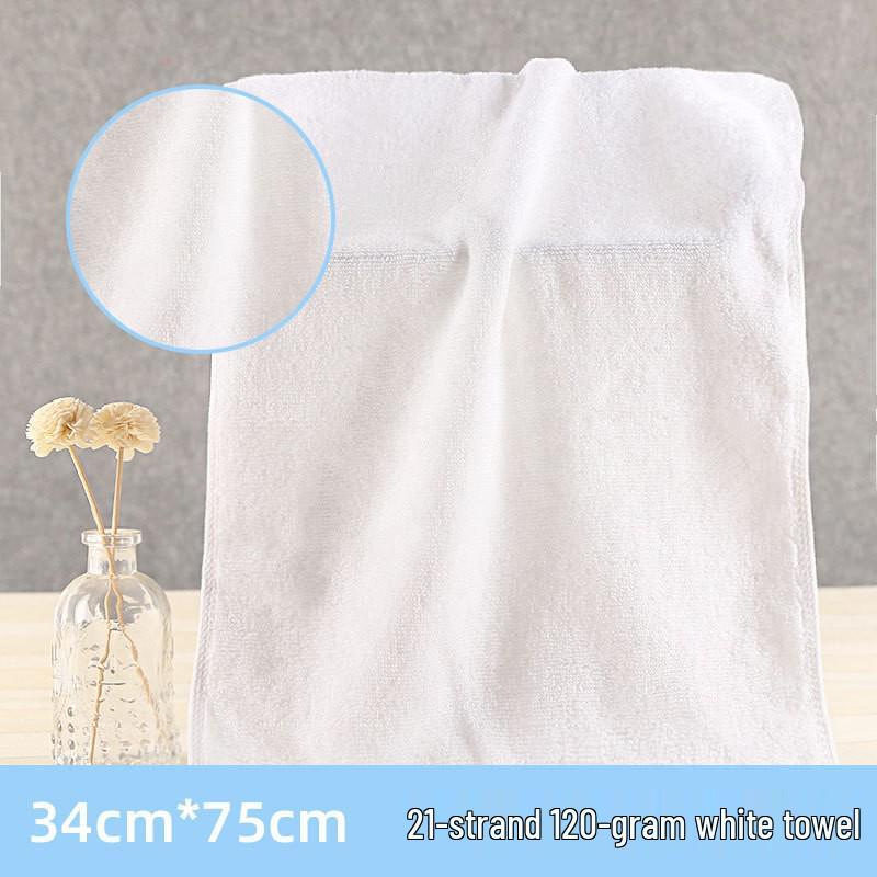 White Pure Cotton Hotel Towel: Soft, Absorbent, Durable, Embroidery-Friendly for Spa & Salon Use