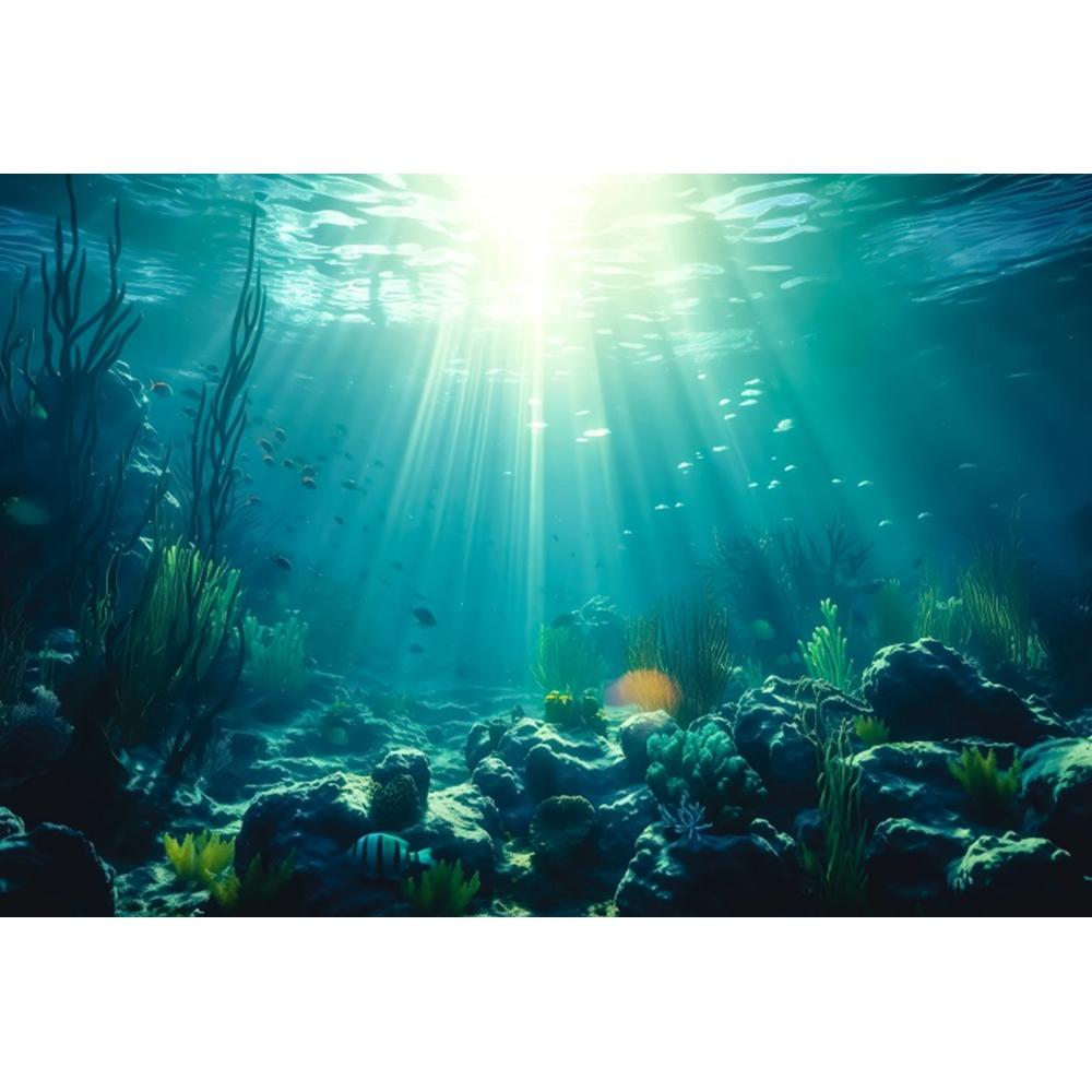 Underwater World Backgrounds for Photographs Ocean Fish Coral Fish Tank Decor Aquarium Scene Portrait Backdrop Shooting Props