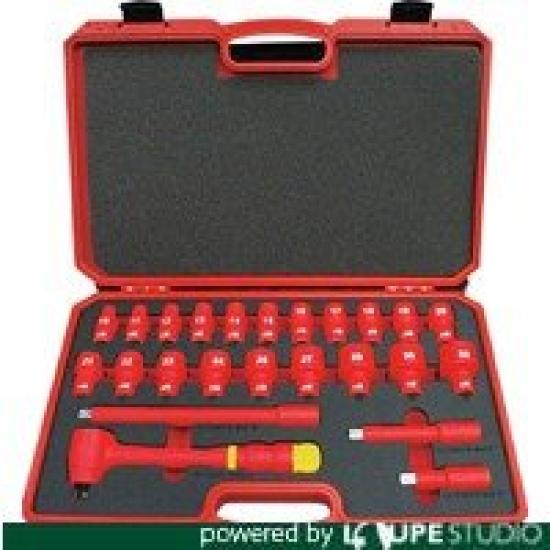 TRUSCO Insulated Socket Wrench Set Drive Size (Hexagonal Type) 12.7mm TZSW4-24S