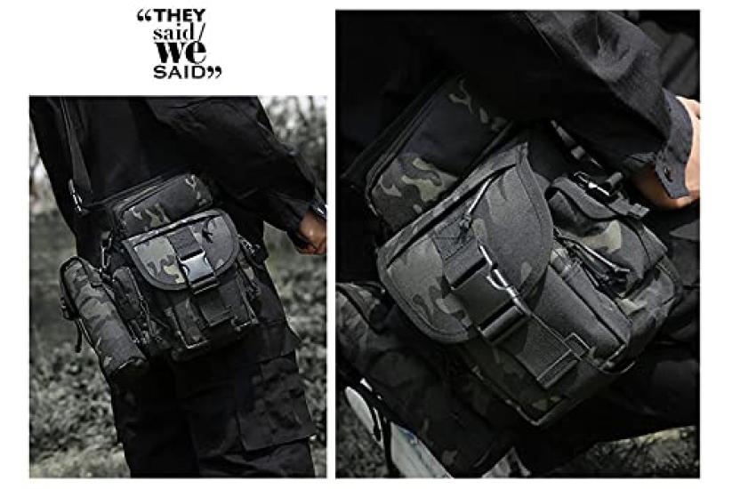 Military Tactical Water Bottle Drop Leg Pouch for Work Multifunctional Leg Climbing Abrasion Bicycle Holster Bag for Thigh Bag, Pouch, Thigh, 2-Point