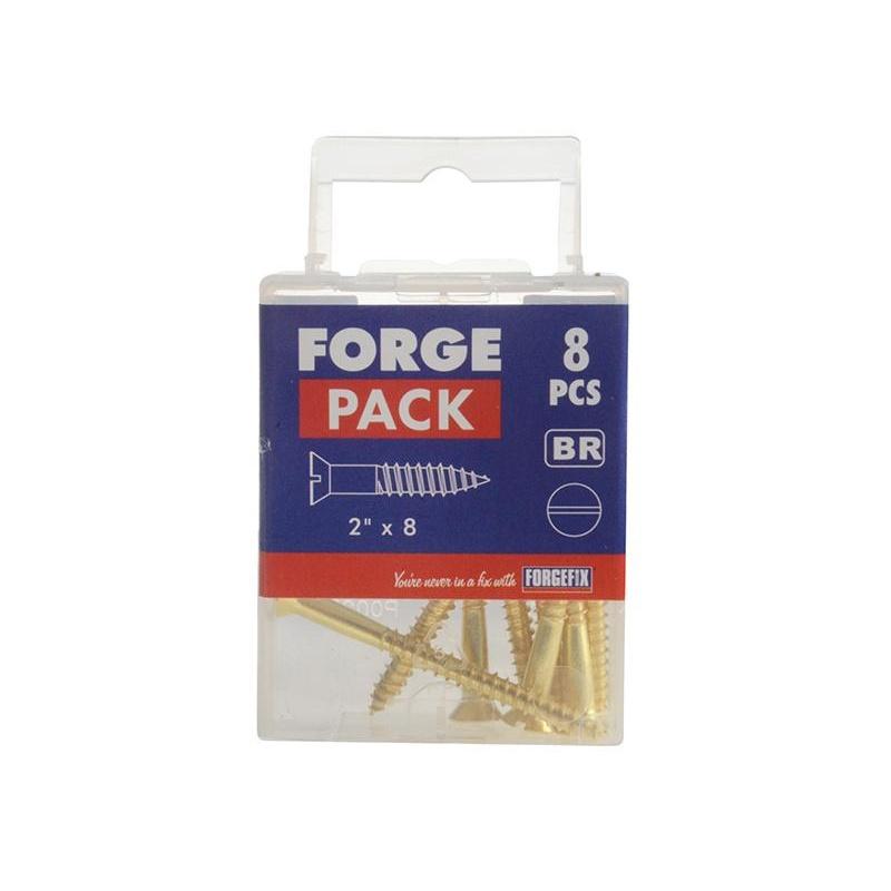 Forgefix Wood Screws, Slotted, Csk, Brass