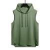 Felpa con Cappuccio Canottiera Monocolore Asciugatura Rapida Senza Maniche Coulisse Orlo Irregolare Casual Abbigliamento Palestra Maglietta