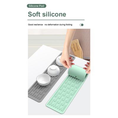 Silicone Tableware Cushion Anti Slip Sink Tray Kitchenware Protection Mat Organizer Drain Mat Storage Rack Kitchen Accessories