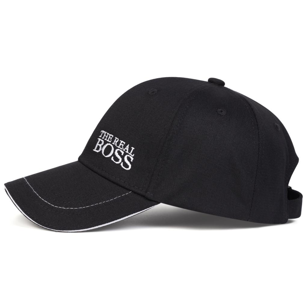 Letter THE REAL BOSS Embroidered Baseball Cap Men and Women Adjustable Outdoor Cotton Hat Fashionable Casual Travel Hats Golf Caps