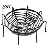 Decorative Spider Web Dish Halloween Basket, Plastic Cobweb Design Fruit Serving Bowl, Treat Spooky Decor or Trick Candy Holder for Dinner Table,