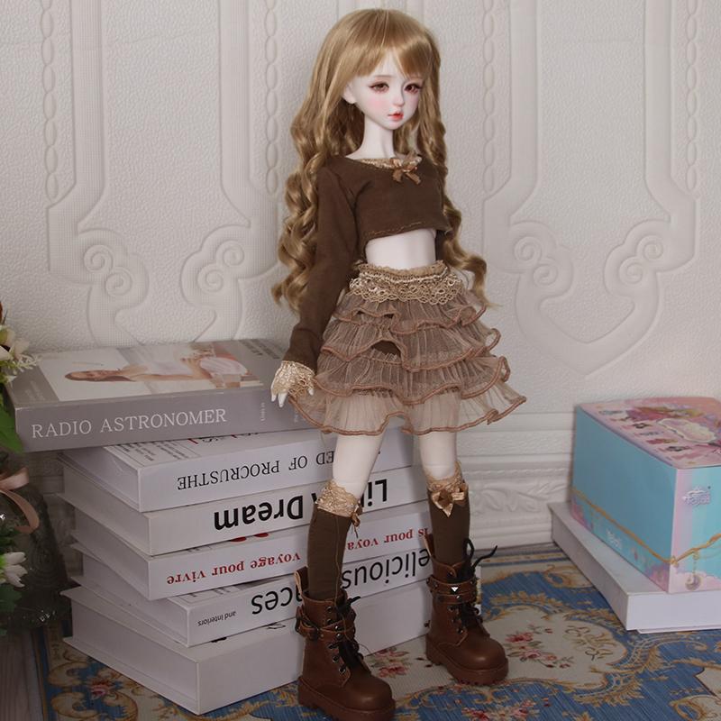 No Doll New 30/45/60cm Doll's Clothes for 1/3 1/4 1/6 Bjd Doll Brown Skirt Set Diy Girl Toys Dress Up Doll Accessories