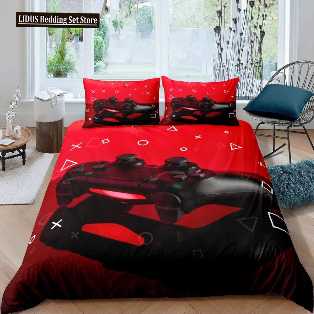 Games Duvet Cover Set Boy Kid Gamepad Bedding Set Video Game Controller Polyester Comforter Cover Player Modern Gamer Bedclothes