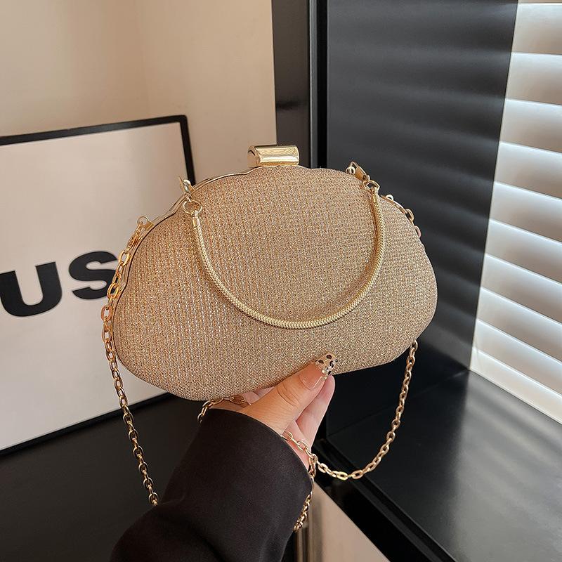 Банкетная портативная маленькая сумка женская 2026 новая популярная модная цепочка вечерняя сумка темпераментная универсальная женская сумка-мессенджер золотой