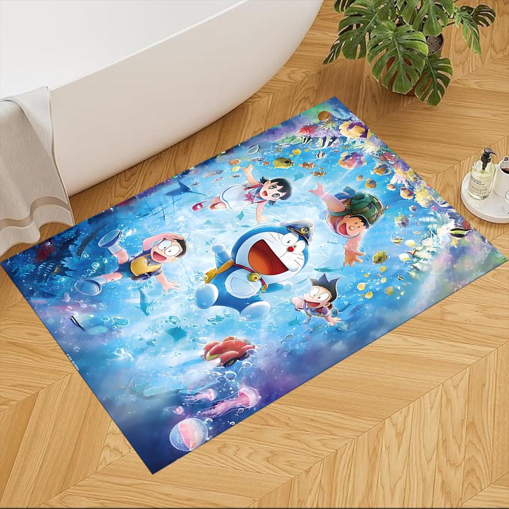 Doraemon Adventure Team Journey Non-Slip Home Carpet Design for Office Decor Living Room Gift