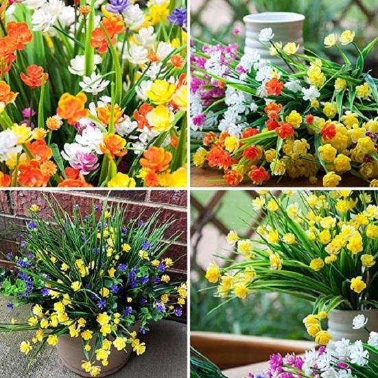 Attractive Weather-resistant Decorative Easy Care Spring Grass Camellia Fake Flowers Home Decor Simulation Flowers